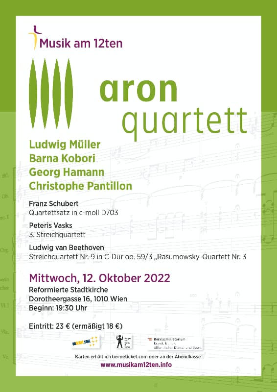 Konzert Musik am 12ten Aron Quartett
