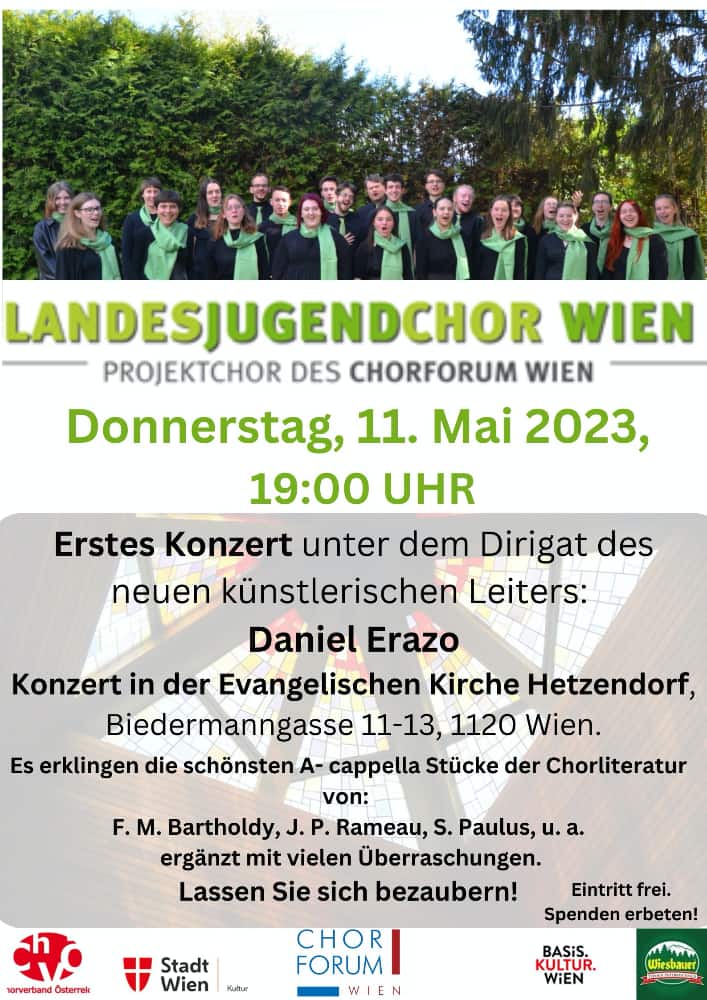 Konzert des Landesjugendchors Wien am 11.Mai 2023