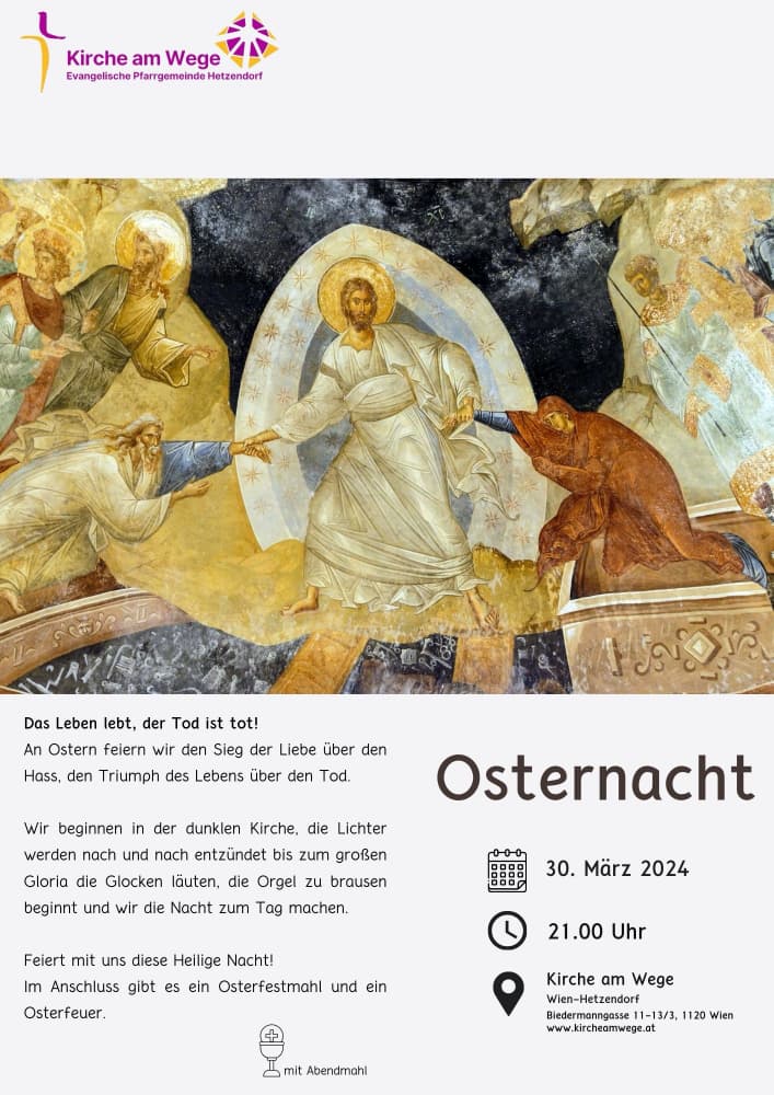 Osternachts-Gottesdienst in der Evangelischen Kirche am Wege in Wien-Hetzendorf